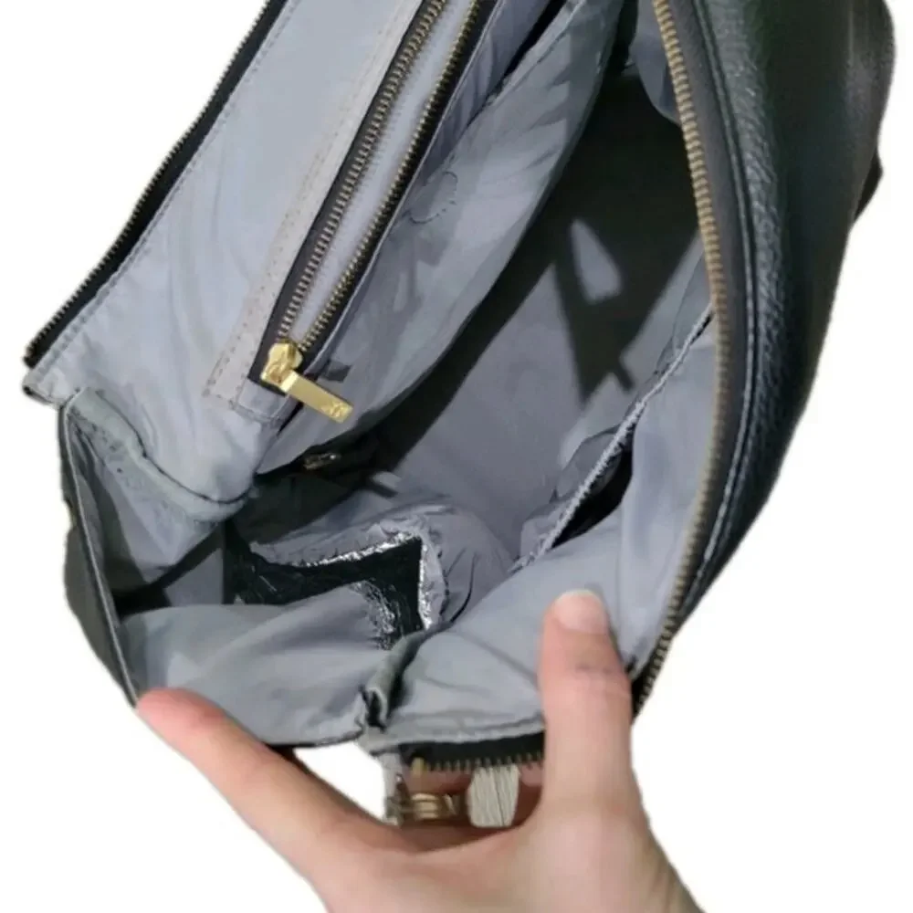 Freshly Picked Classic Diaper Bag Backpack Black Vegan Leather Large‎